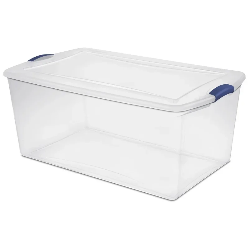 

Clear Plastic Storage Bin with Latching Lid Stackable Organizing Container Blankets Clothing Seasonal Items Ideal Home Office