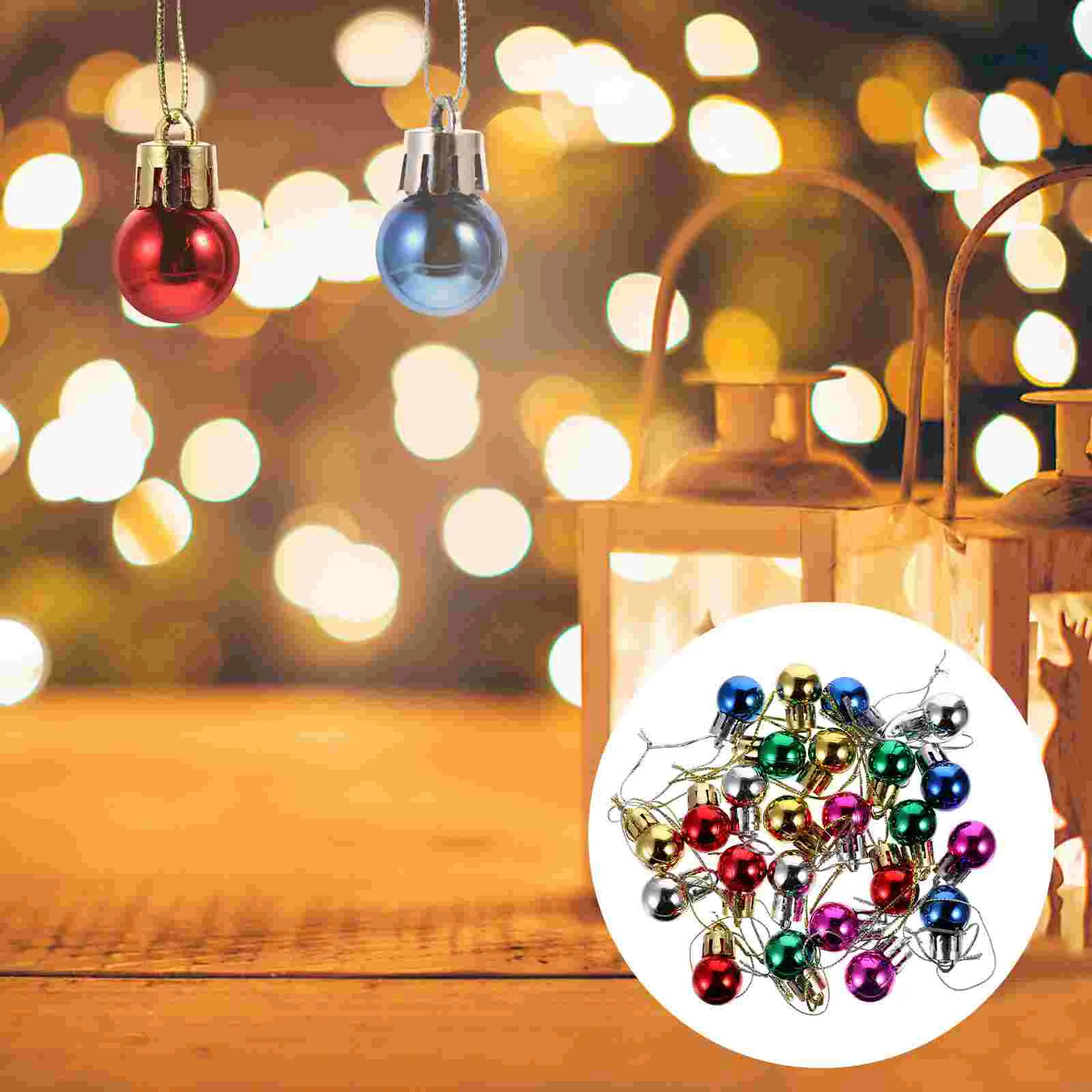 96 Pcs Christmas Tree Decoration Balls Mini Hanging Pendants Supplies Decorations