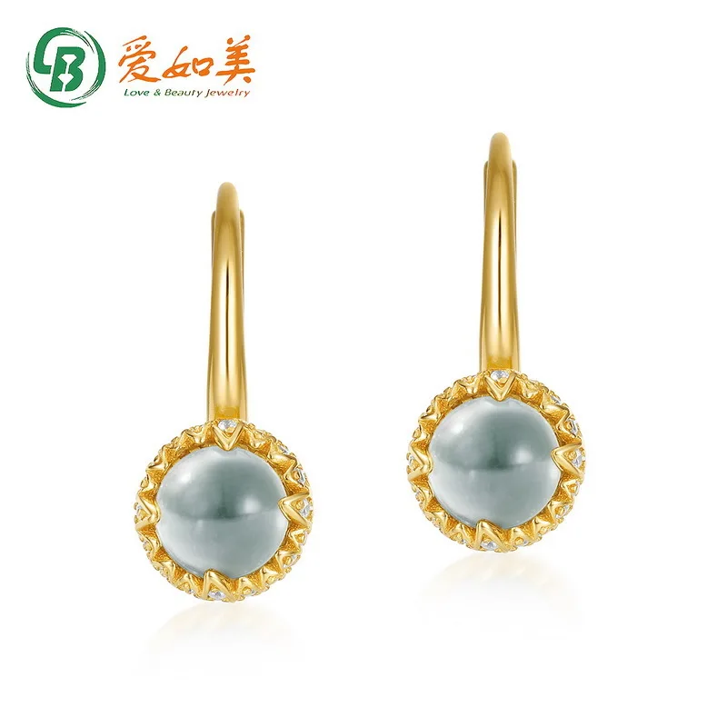 

Simple and High-end Green Amethyst 18K Gold PT950 Platinum Silver Plated 7-layer Gold Heavy Industry Earrings and Earrings