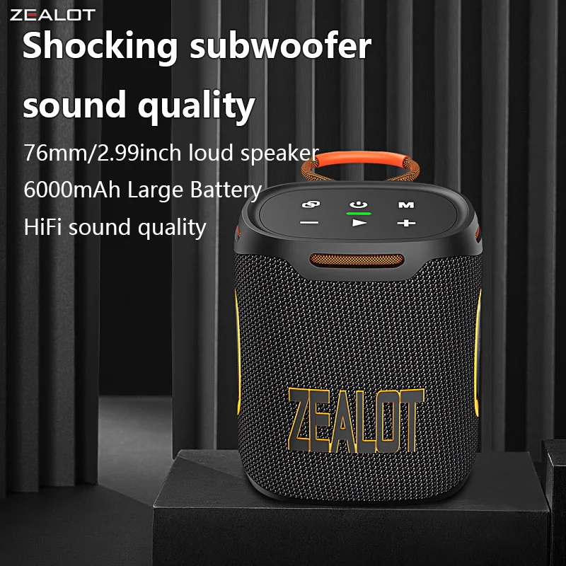 ZEALOT S122 25W Portable Wireless Speaker, Wireless Speaker, Bass Boost, Dual Pairing, 6000mAh Battery.