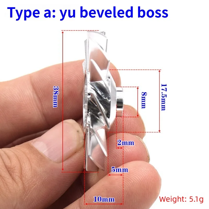 Turbine en aluminium CNC, diamètre 27mm 38mm, ouverture 4mm 3mm, ventilateur à grande vitesse et pales de ventilateur de conduit, pales de moteur de ventilateur violentes, 5 pièces