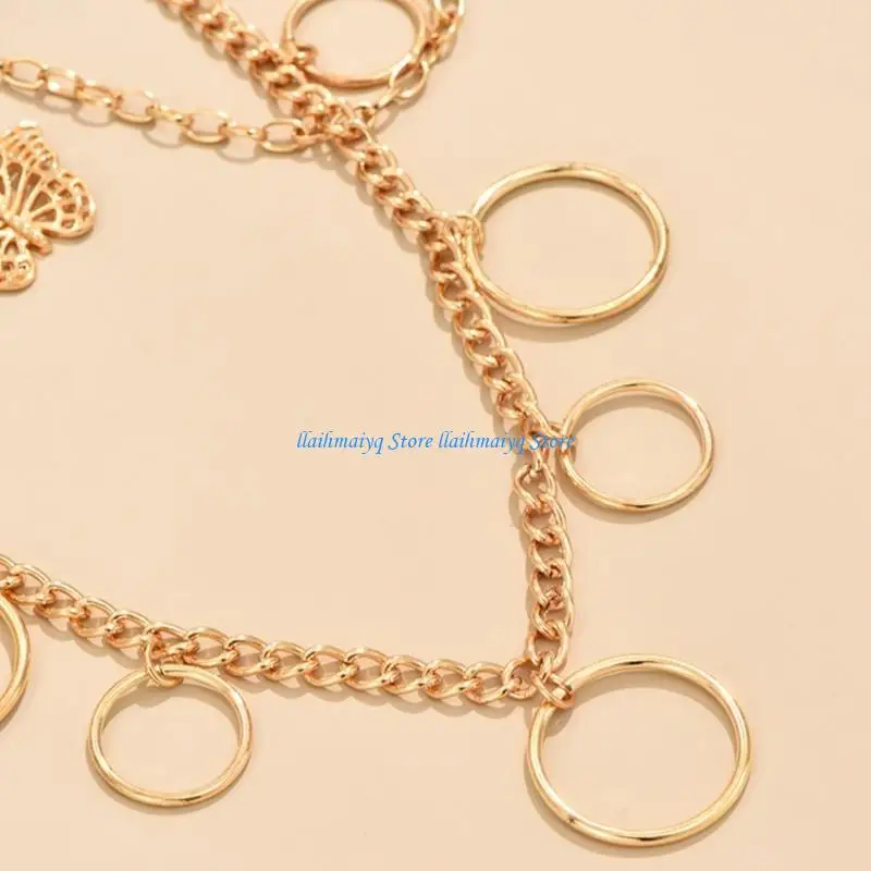 573B سلسلة ساق فاسق مع سلسلة فخذ فراشة مجوفة لتزيين الحفلات لتنورة الفتاة