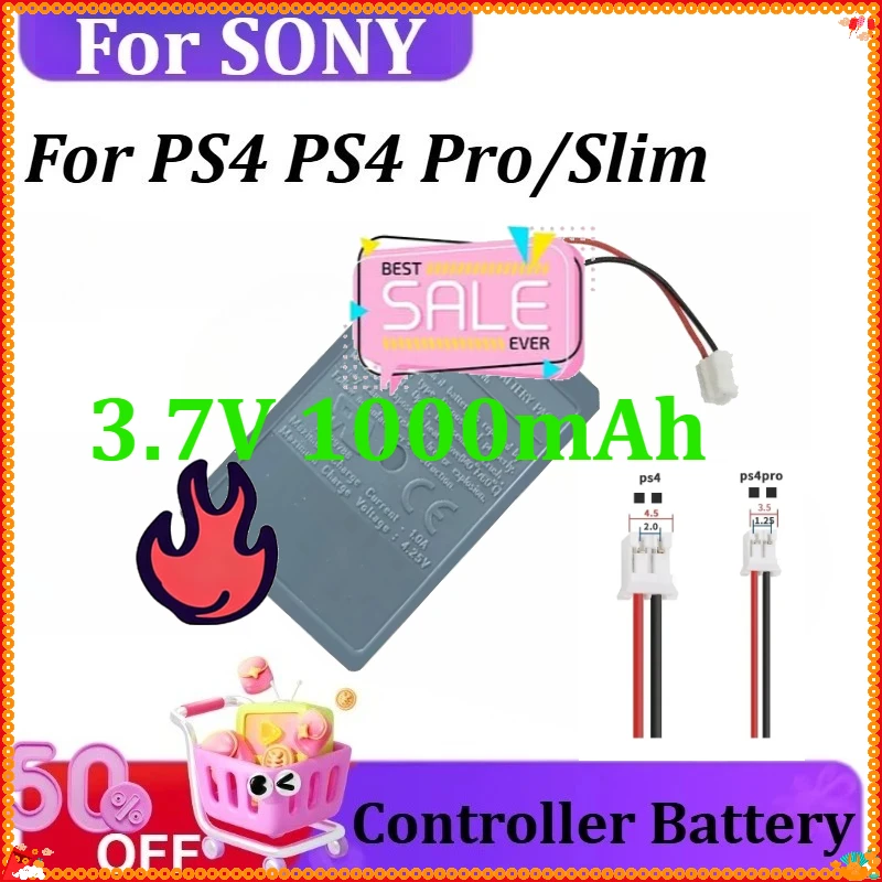 

For SONY PS4 PS4 Pro/Slim LIP1522 Dualshock 4 V1 V2 Wireless Controller GamePad Controller Battery 3.7V 1000mAh