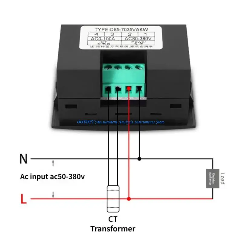 367D Electricity Tester Measuring Current and Power Factor Accurately AC50V-380V 100A Power Monitors