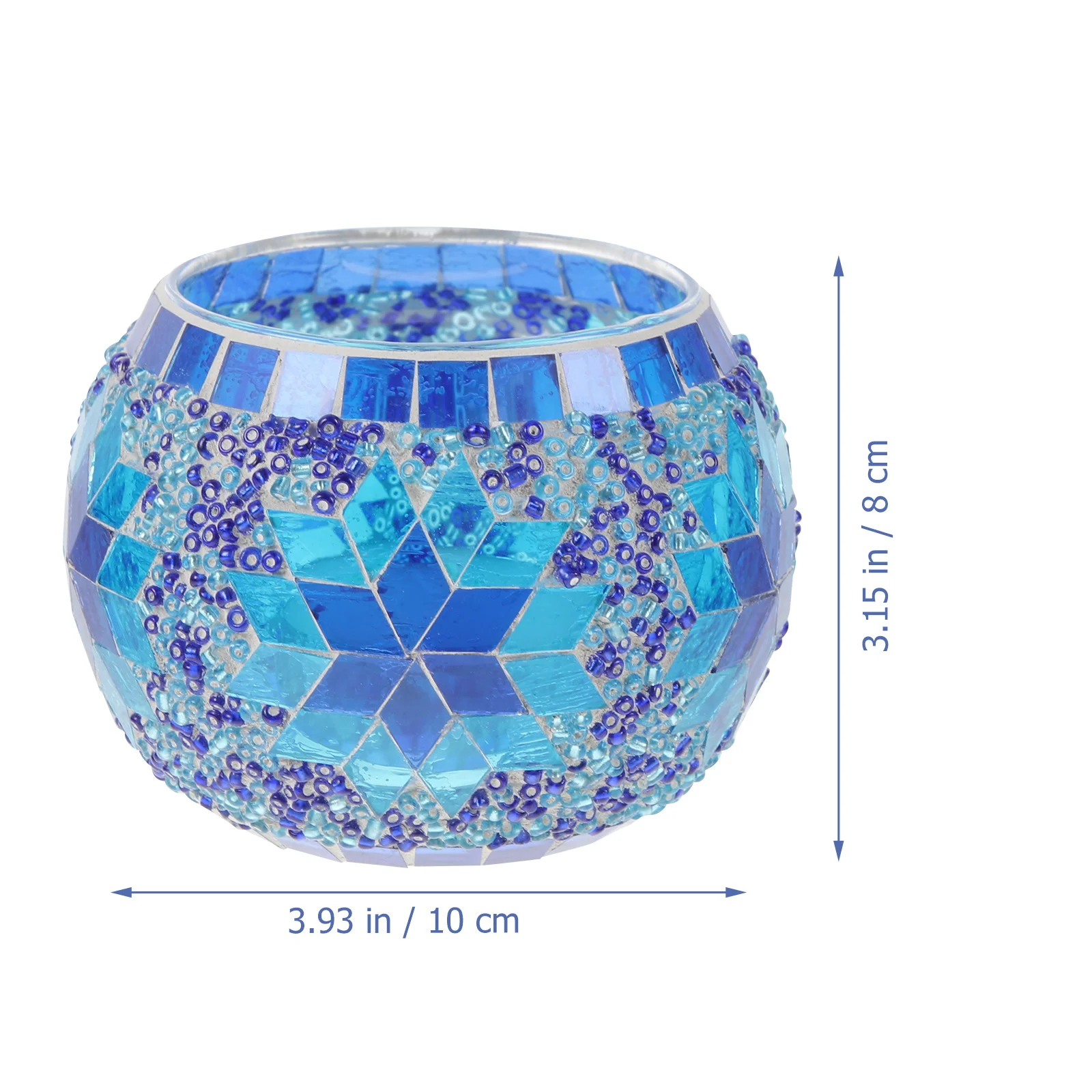 

1Pcs Turkish Style Mosaic Candleholder Handmade Glass Colorful Cup Decorative for Desktop Home Romantic Decor
