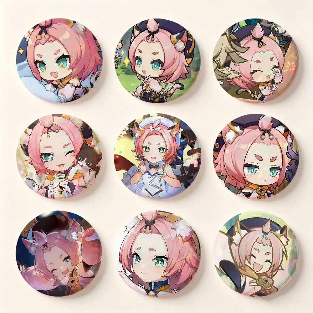 Diona Genshin Impact Badges Button Round Creative Pin Brooch Badge Bag Decor Accessories Fans Collect Friends Gifts