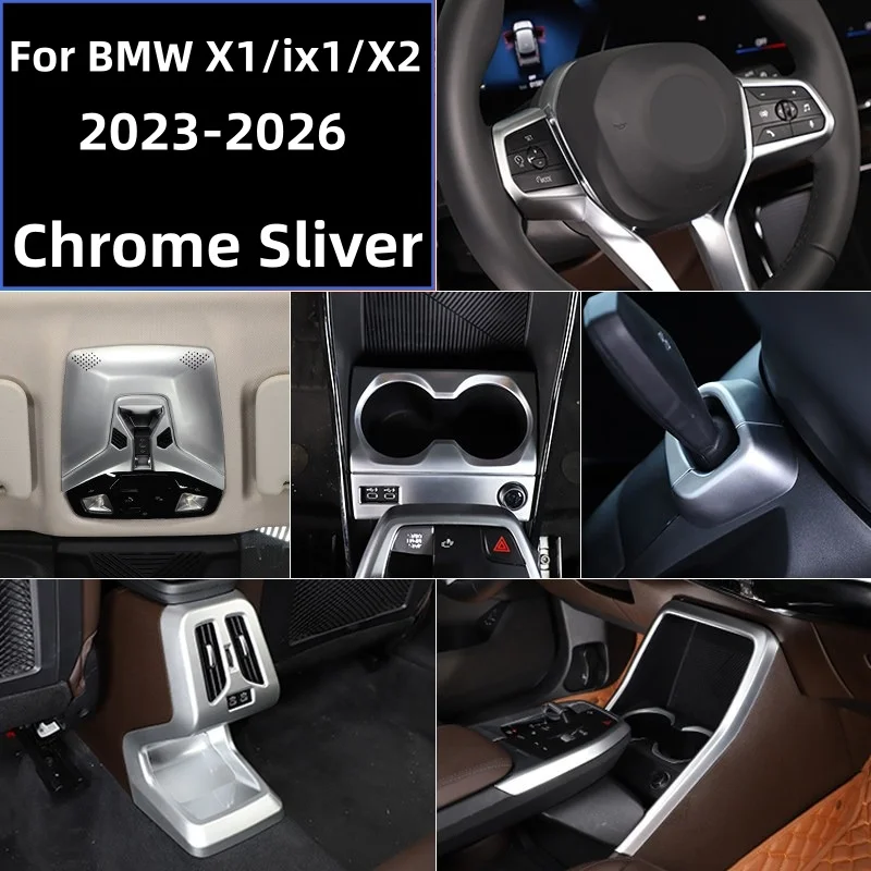 

For BMW X1 ix1 X2 2023-2026 ABS Carbon Fiber Car Center Console Storage Box Side Trim Strip Decorative Interior Accessories