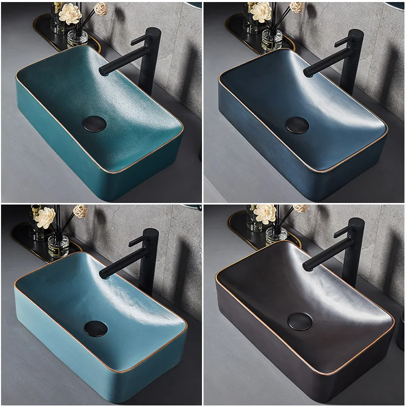 

China Artistic Europe Style Counter Top porcelain wash basin bathroom sinks ceramic art bathroom sink top crack