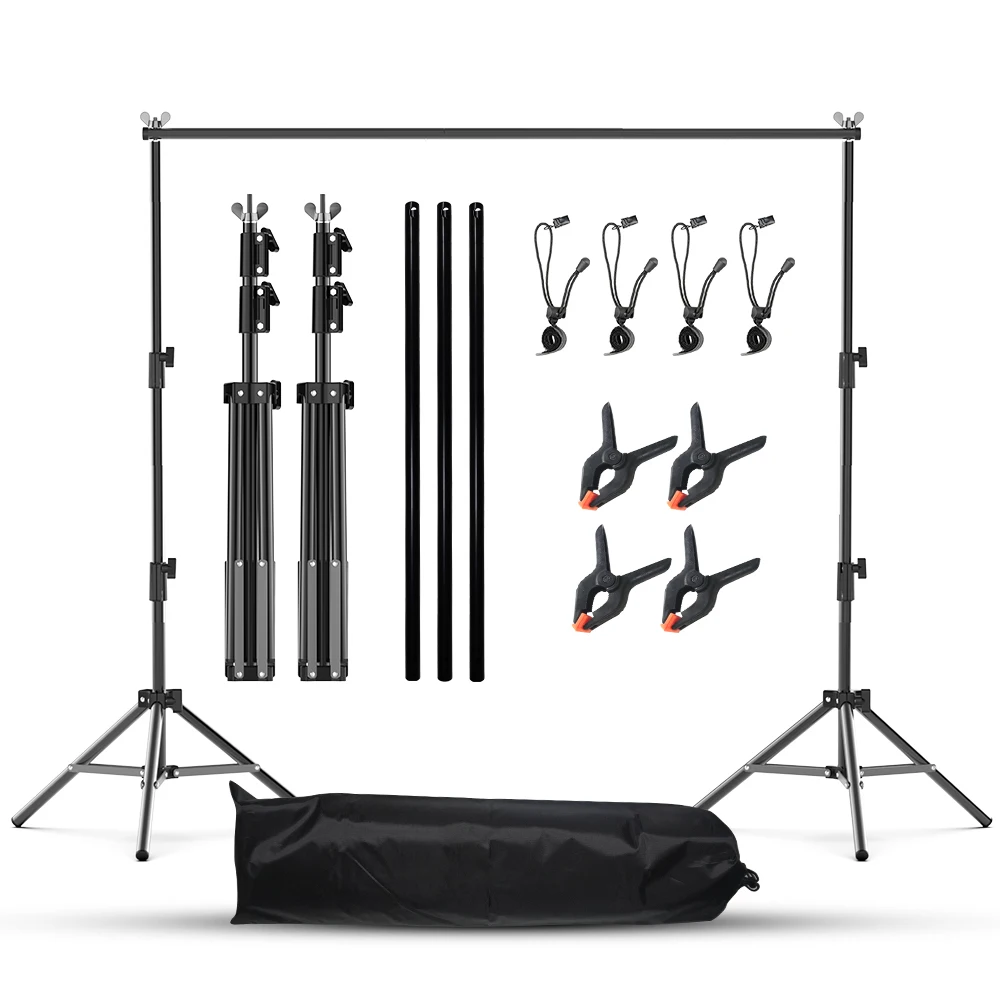 Photography Backdrop Stand Adjustable Photo Studio Video Background Support System 2MX3M 2.6MX3M Backdrops With Carry Bag Frame