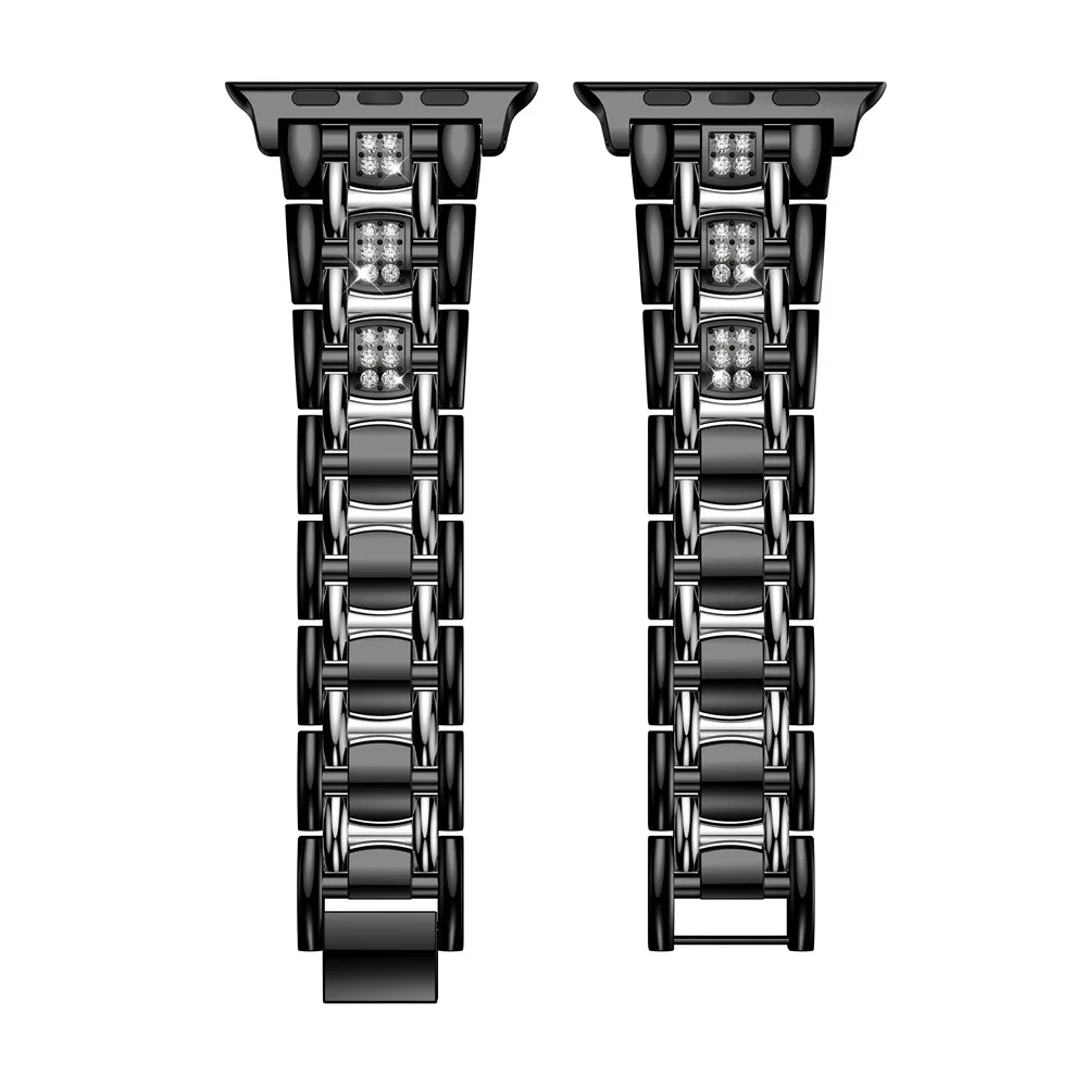 Two-color Metal Diamond Strap for Apple Watch Band Ultra 8 7 6 5 4 3 SE Replacement Bracelet for iWatch 49mm 45mm 41mm 44mm 40mm