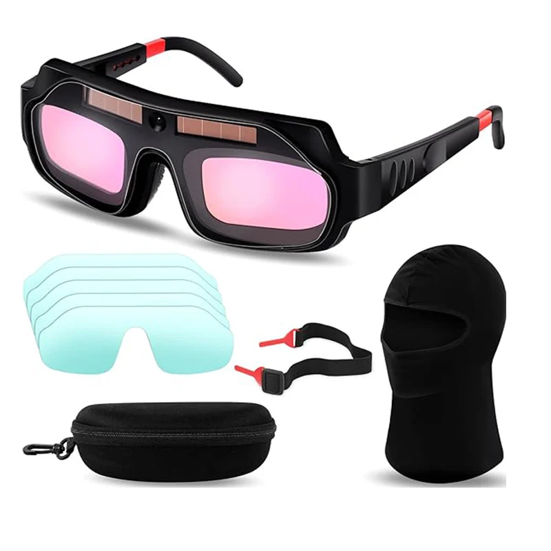 1 Set Welding Glasses Solar Welding Goggles Auto Darkening Welder Glasses Mask Helmet with Replacement Lenses