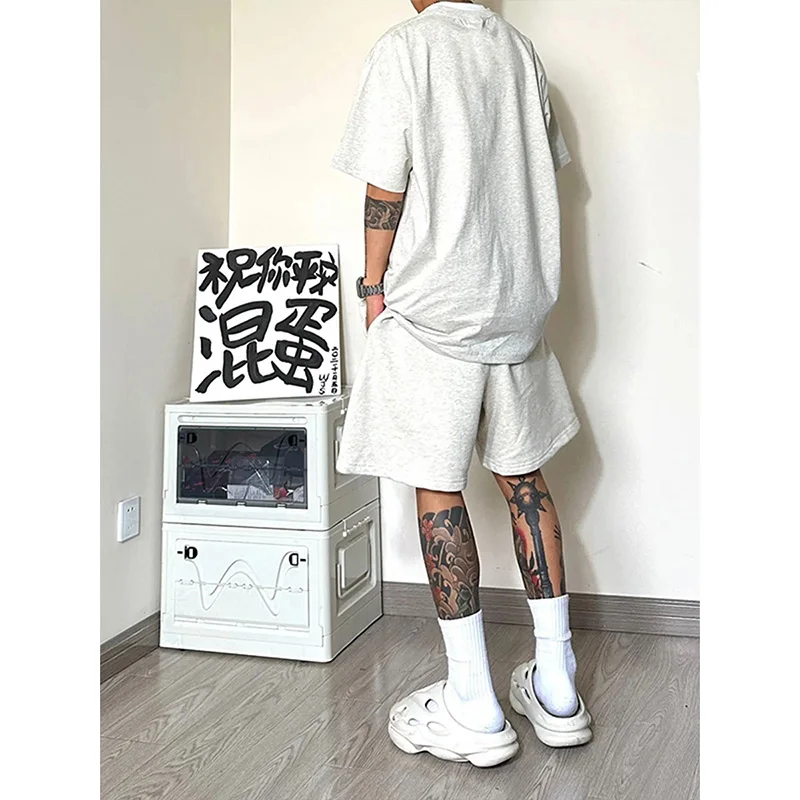 American Hiphop Casual Shorts Men's Summer Fashion Brand Versatile Loose Couple Drawstring Sports Capris