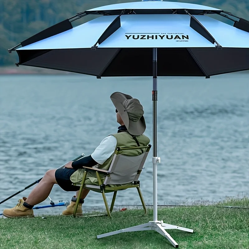 Yuzhiyuan 1pc Umbrella Tripod,White Foldable Fishing/Sun/Beach Umbrella Base,Portable 3-Leg Stand,Outdoor Stabilizer