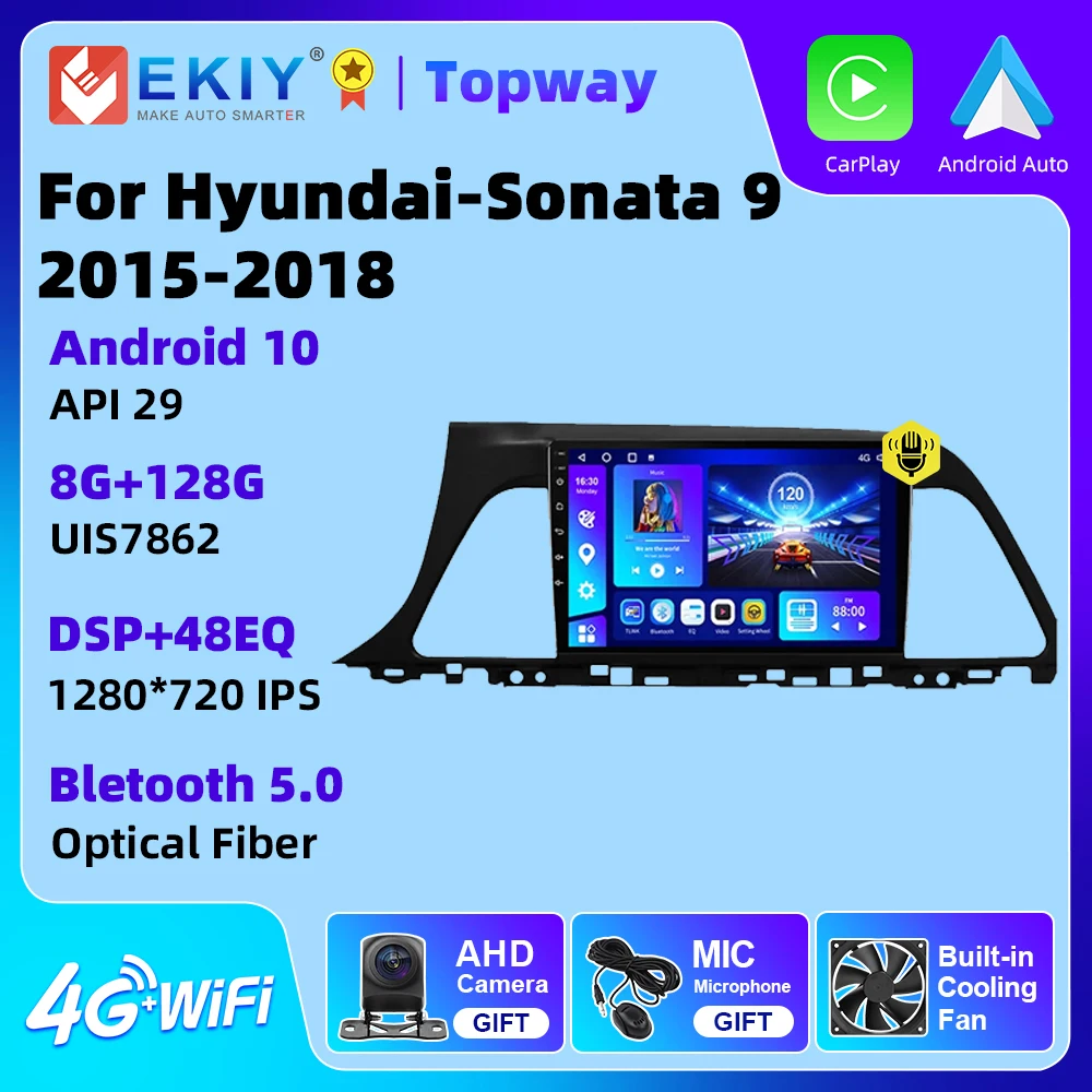 EKIY Android for Hyundai-Sonata 9 2015 2016 2017 2018 Car Radio Autoradio Stereo Multimedia Video Palyer DSP Audio for Cars