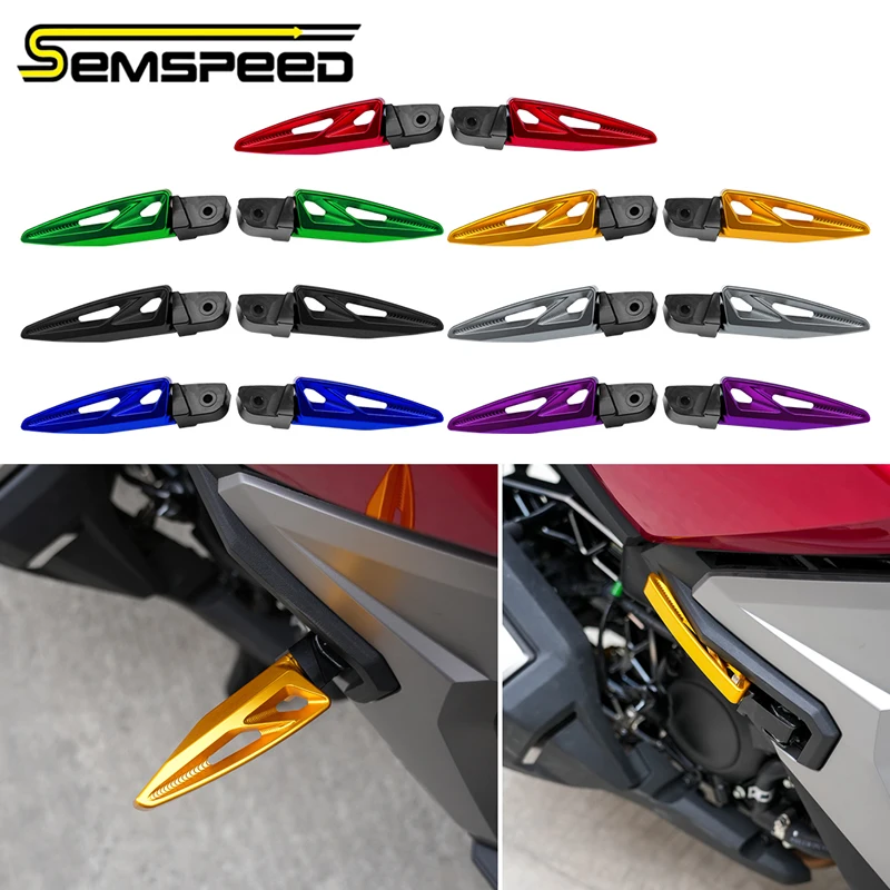 

SEMSPEED Motorcycles Rear Passenger Footrest For Honda Forza NSS125 NSS300 NSS350 ADV 350 Foot Pedals 2021-2025 Moto Accessories