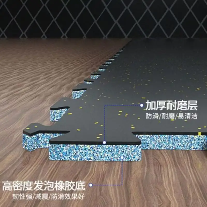 سجادات أرضية لصالة الألعاب الرياضية، سجادات أرضية مطاطية ذات سطح علوي من إسفنج EVA، سجادات لياقة بدنية مقاومة للماء