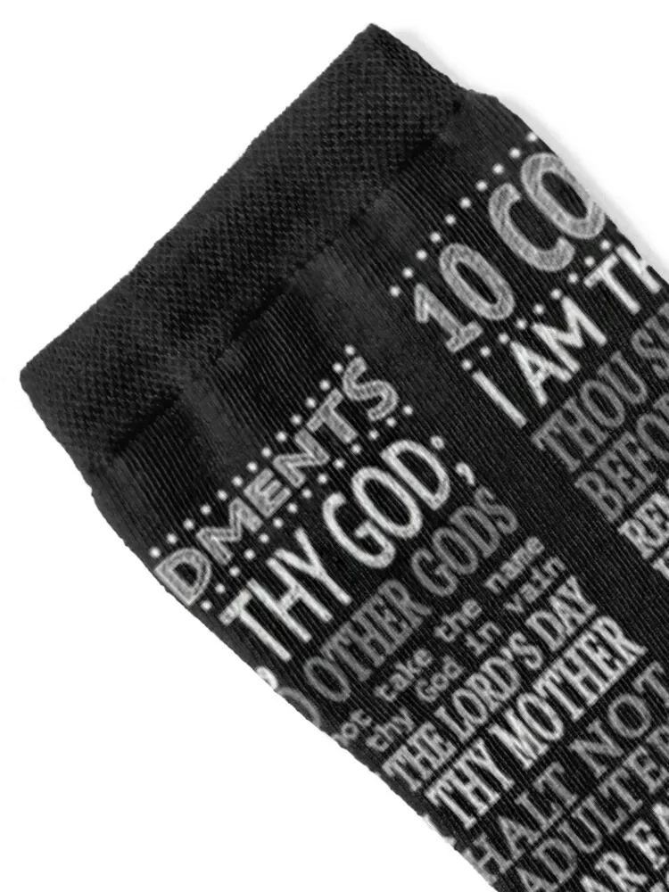 The 10 Commandments Christian Religious Design Socks compression Rugby snow Sports Mens Socks Women's