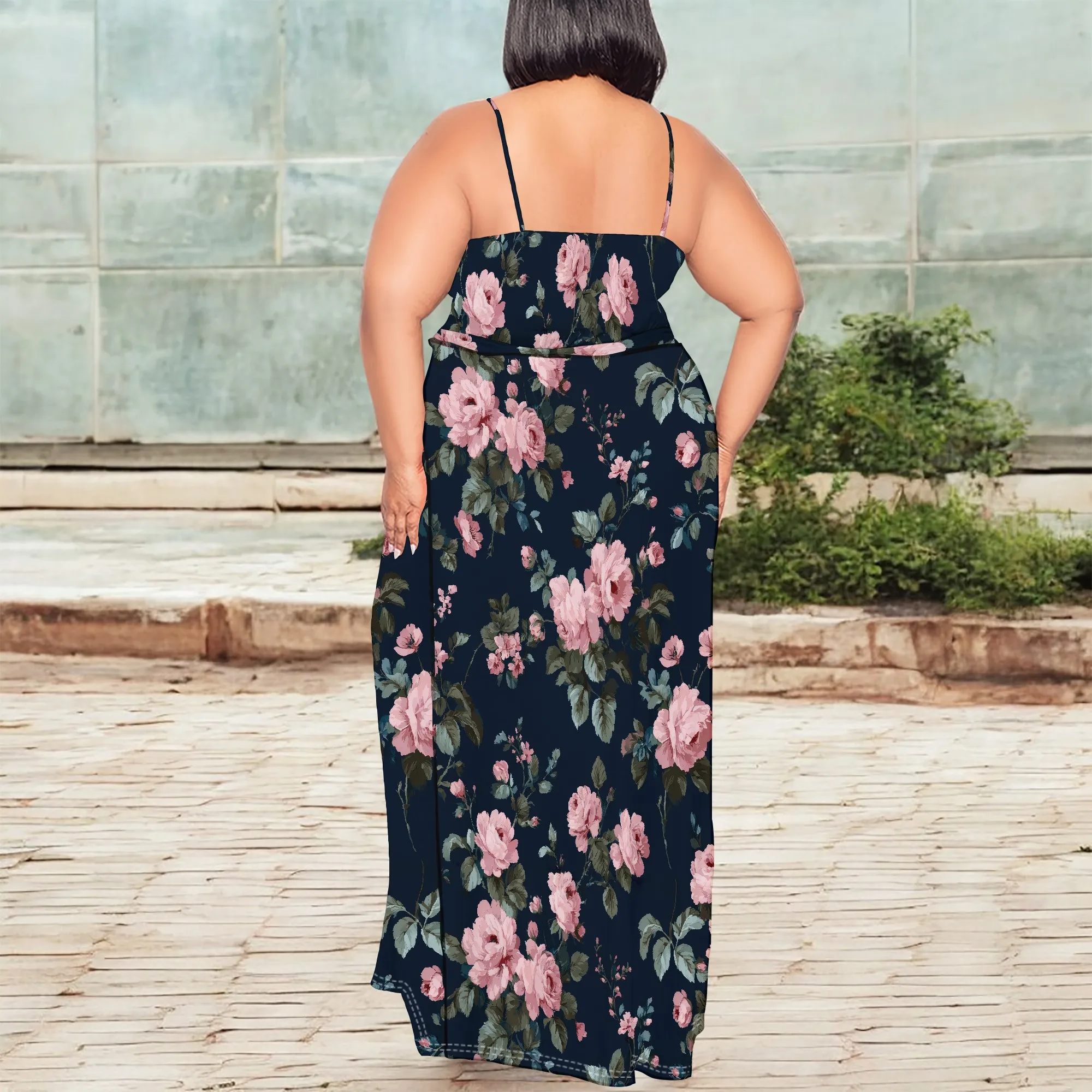 Women Summer 2025 Maxi Dress Vacation Floral Spaghetti Strap Spring Casual Boho Split Beach Long Flowy Sundress