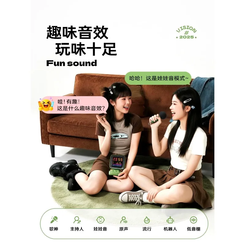 Cute Gift Home Light Decoration Portable Bluetooth Speaker Retro Pixel Art Alarm Clock DIY LED Display Board