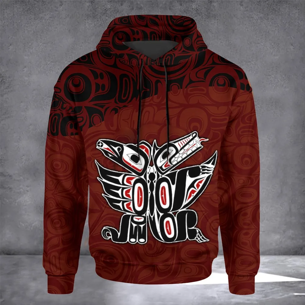 2024 New Hoodies Men Clothes Unisex Eagle Pacific Northwest Style Symbolism Print Hoodies Unisex Harajuku Fashion Y2k Pullover