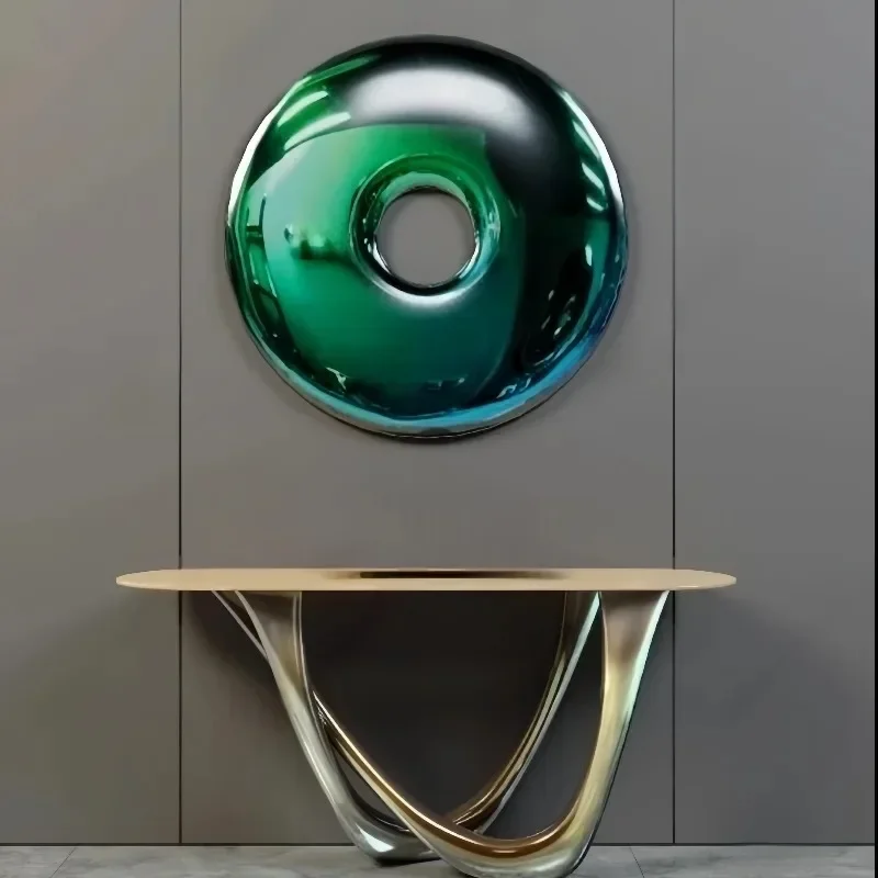 FRP electroplated donut round wall decoration Nordic light luxury living room dining room sofa background wall decoration
