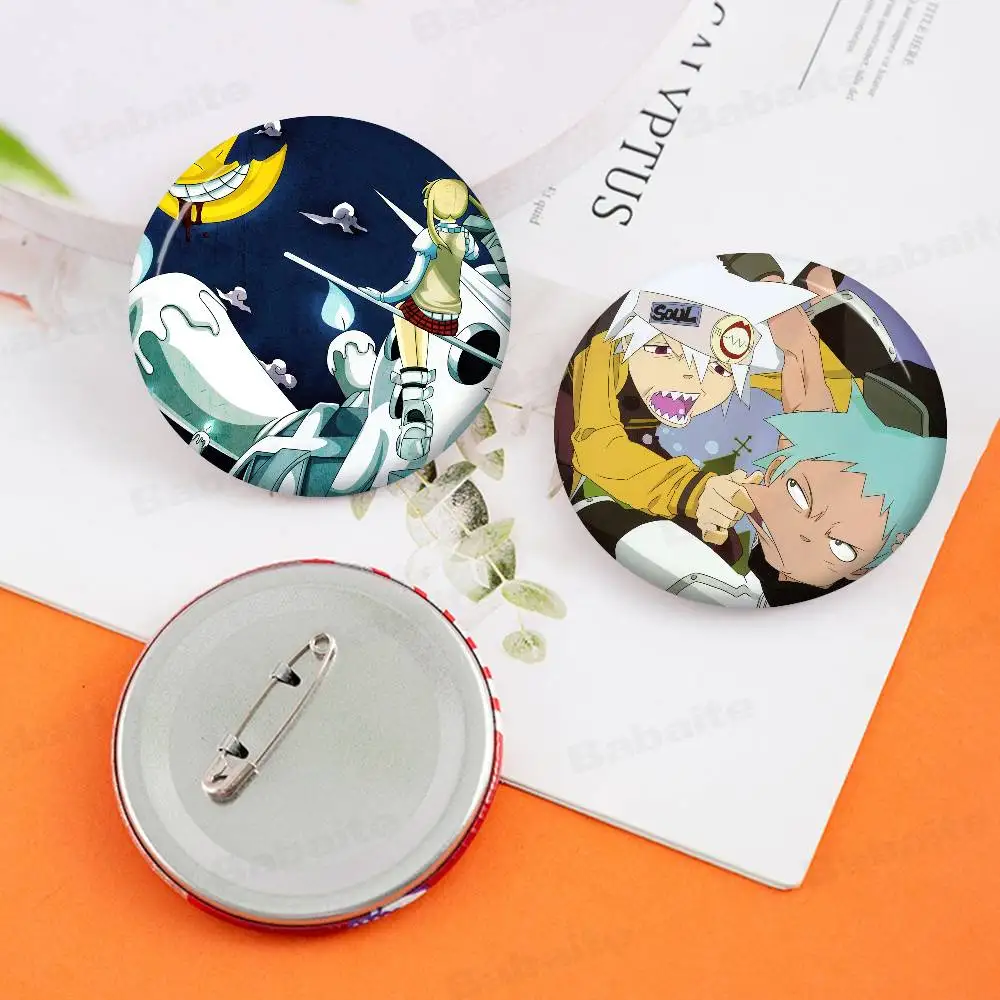 Classic Soul Eater 58mm Handmade Brooch Cartoon Cosplay Badge on Backpack Jewelry Accessories Gifts