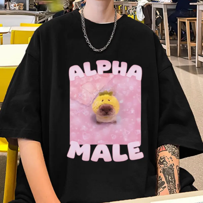 

Alpha Male Funny Cat Meme T-shirt Men Women Summer Fashion 100% Cotton Short Sleeve T Shirt Retro Harajuku Oversized Tee Shirts