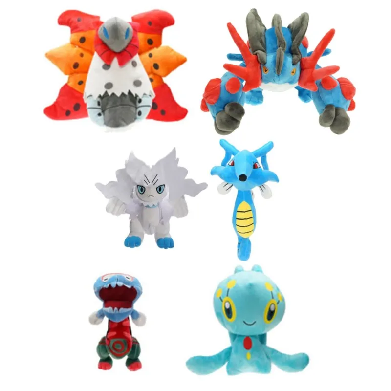 

Pokemon Plush Toys Soft 25-28 cm Cute gift Volcarona Mr.Mime Dracovish Swampert Feraligatr Manaphy Kingdra Reshiram
