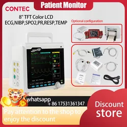 CONTEC CMS6000  Adult Child Neonate Patient Monitor Vet Portable 6 Parameter  ECG NIBP RESP SPO2 PR TEMP  vital signs monitor