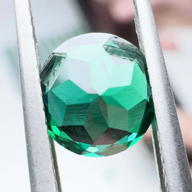 Lab Grow zomian Emeralds bentuk bulat hidrotermal pemotongan tangan dengan retak ekstrusi di dalam sertifikat AGL dapat dipilih