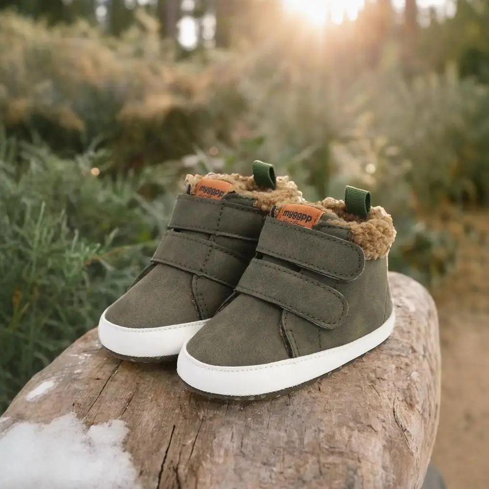 滑り止めのユニセックスベルベットシューズ,新生児用ブーツ,幼児用フリース,快適,暖かい,プレウォーカー,幼児,女の子,男の子,冬