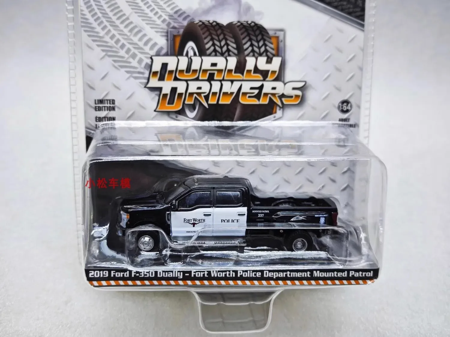 1:64 2019 Ford F-350 Dually-Fort Worth département de Police monté patrouille moulé sous pression en alliage de métal modèle de voiture jouets pour Collection de cadeaux