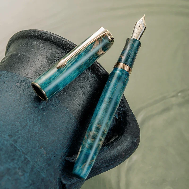 

Роскошная стабильная деревянная перьевая ручка Hongdian A7 с уникальной текстурой No 6, ручная полированная длинная ручка для ножа, бизнес-студенческая ручка для письма, подарок