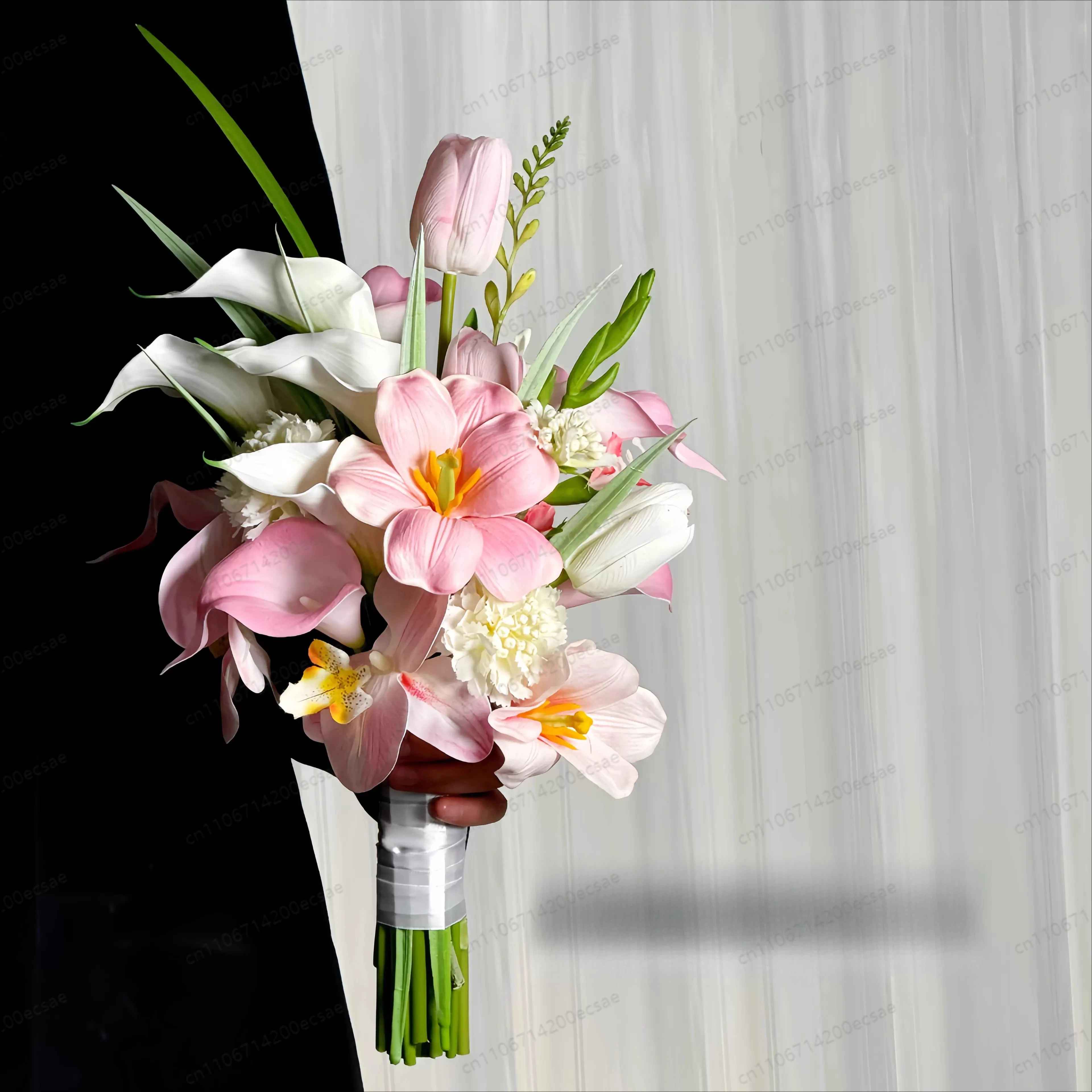 Calla Lily Certificate Bouquet Bride Bouquet Pink Simulated Flower Wedding Photo Props Wedding Simulated Flower Hot
