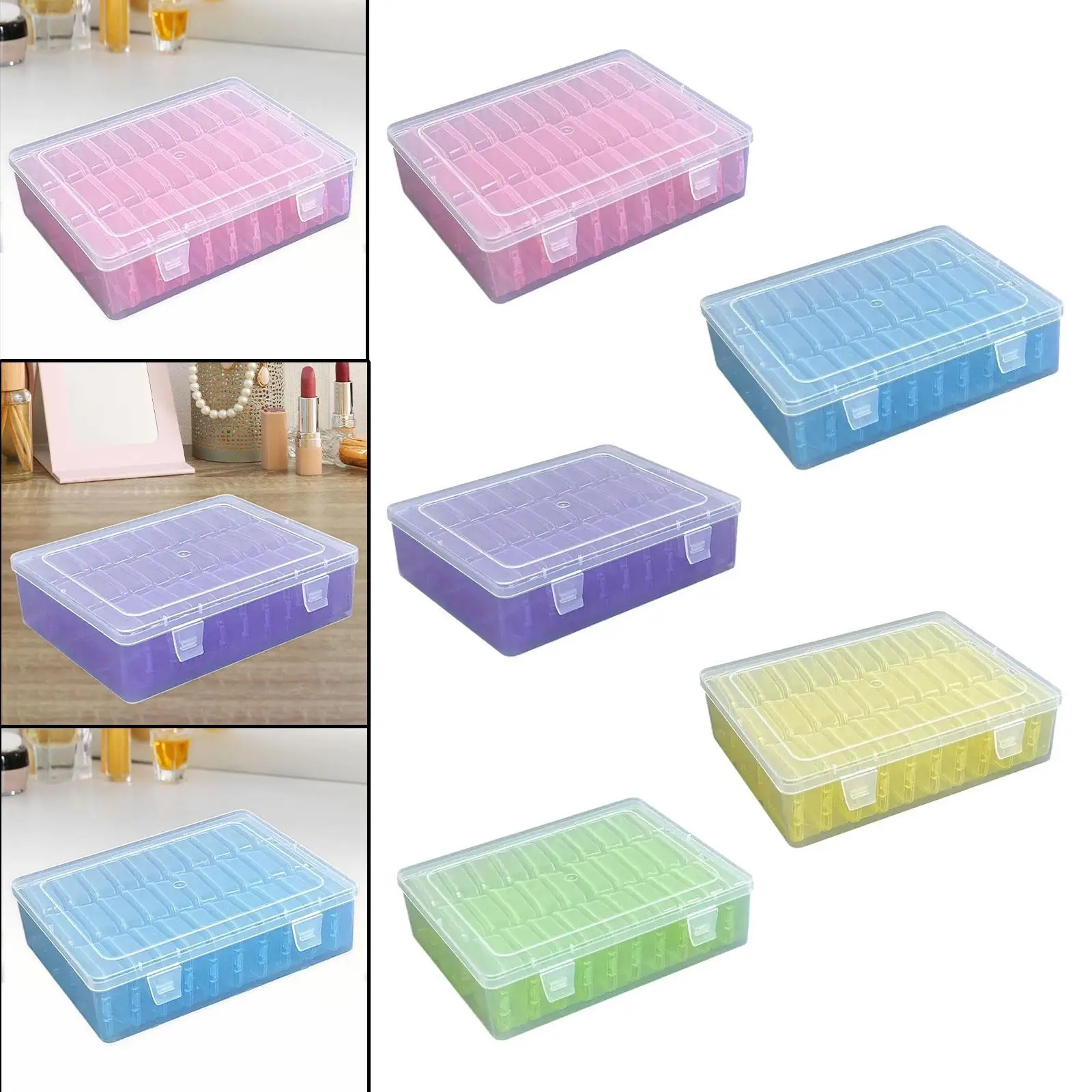 

Clear Jewelry Storage Box Portable Bead Organizer for Ear Studs Beads Charms