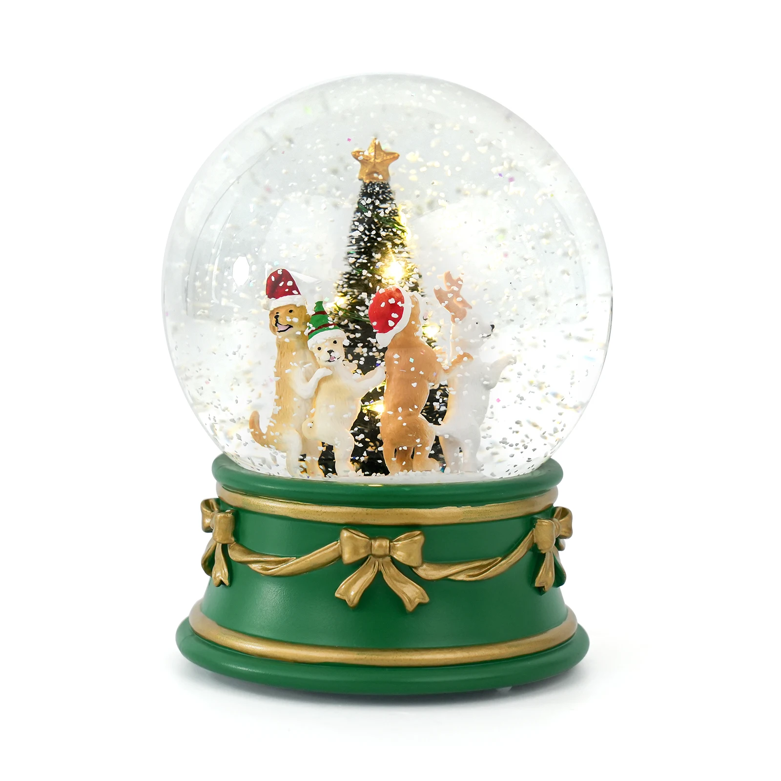 

Christmas Snowball with Animal Figures, Light Up Water Globe for Kids, Crystal Ball Decor for Christmas Tree, Festive Gift for