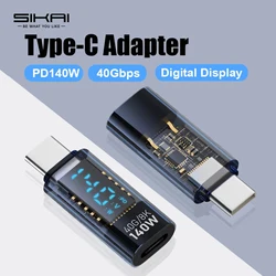 Adattatore USB C 140W con Display a LED adattatore di estensione USB C da 40Gbps Tester per misuratore di potenza di tipo C USB C Extender USB4 Thunderbolt