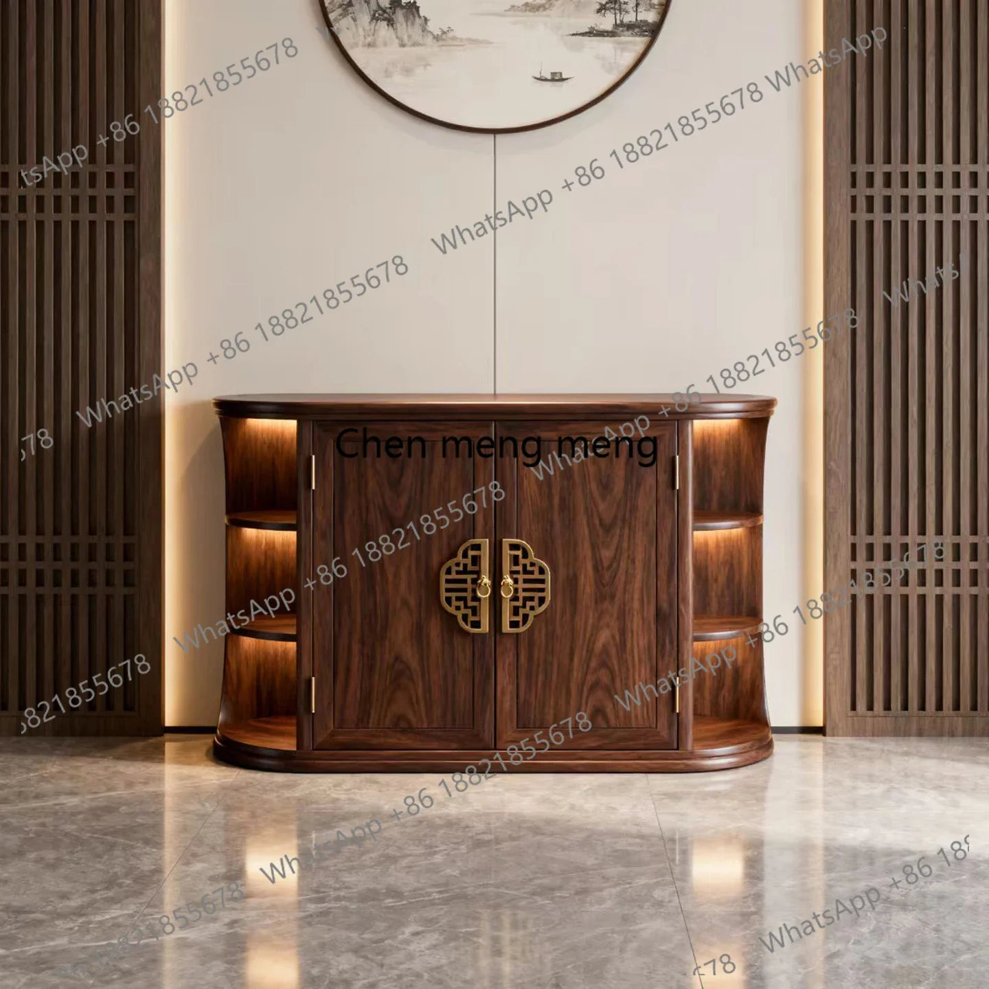 

New Chinese ebony wood dining side cabinet is simple and practical, can store storage, modern entrance restaurant furniture