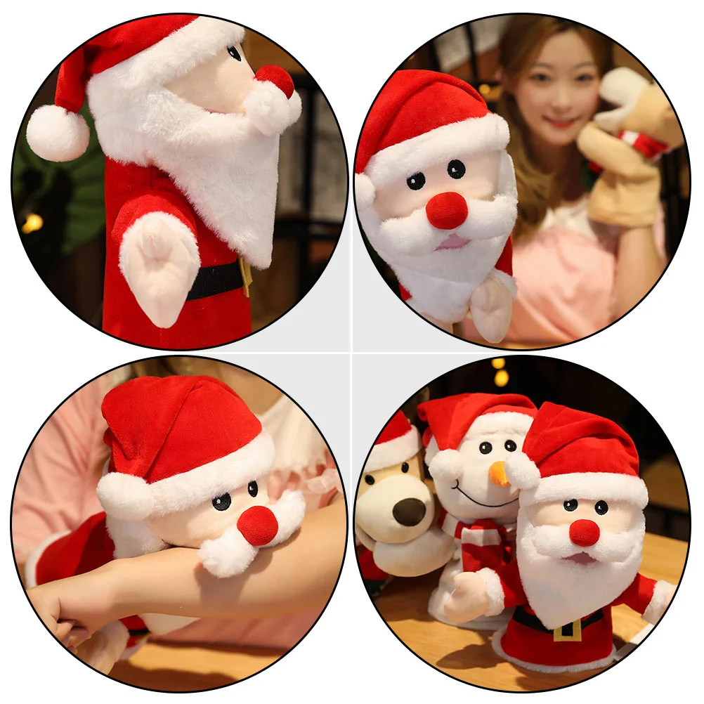 Santa Hand Puppet Adorable Children Toy Finger Plaything Toys Cotton for Kids Toddler