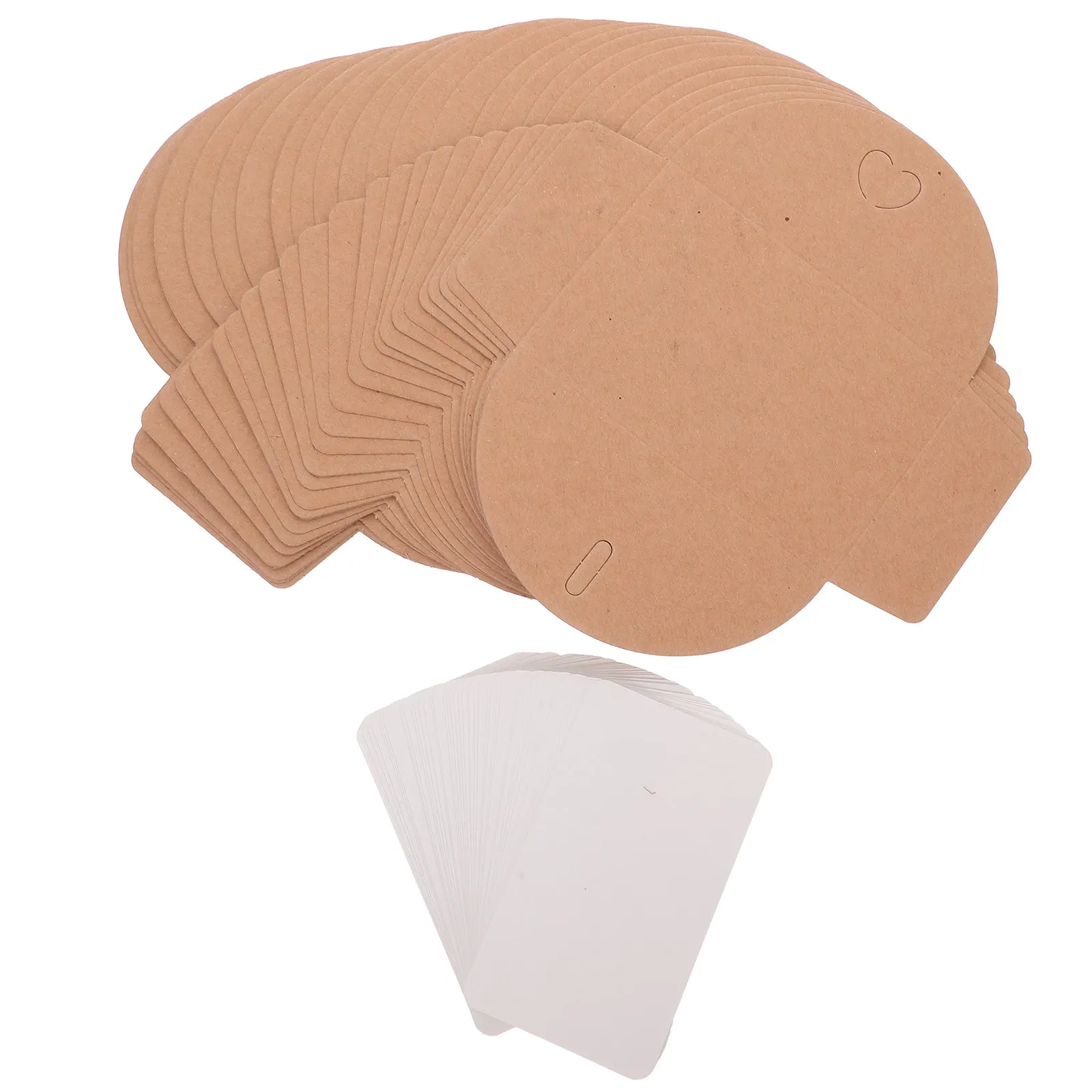

40 Sets Vintage Kraft Paper Envelopes Small Heart Clasp Blank Cards Mini Invitations Greeting Card Envelopes for Wedding Party