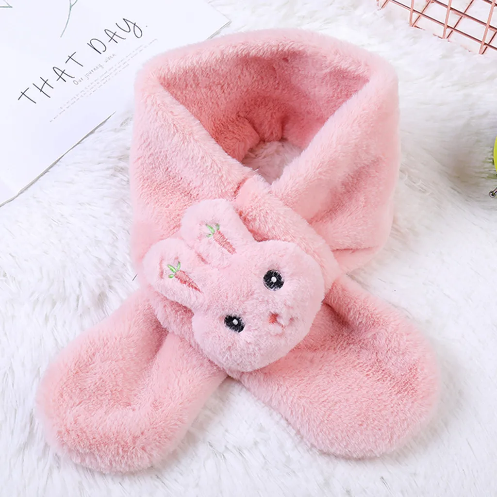 2024 Autumn And Winter Parent Child Cartoon Rabbit Children'S Scarf Fashion Korean Version Sweet And Warm Multicolor Neck Scarf