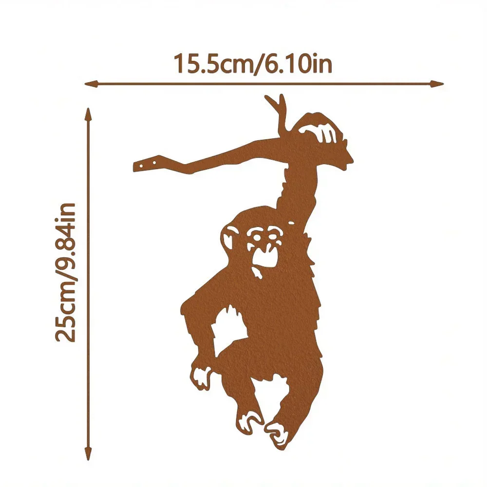 1pc Monkey Hanging on Branch Garden Stake Elevate the look of your decor with this stylish monkey hanging on branch garden stake