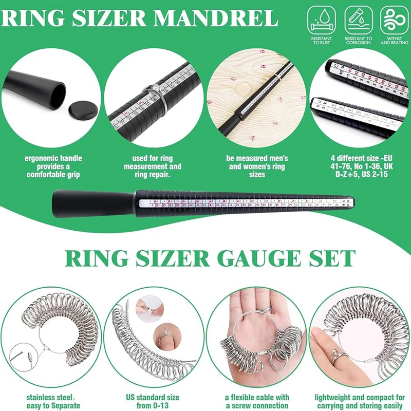 27Pcs Jewelers Tools Set,Ring Sizer Measuring Tool For Fixing Bent Rings, Making The Bent Ring Round Again, Ring Forming