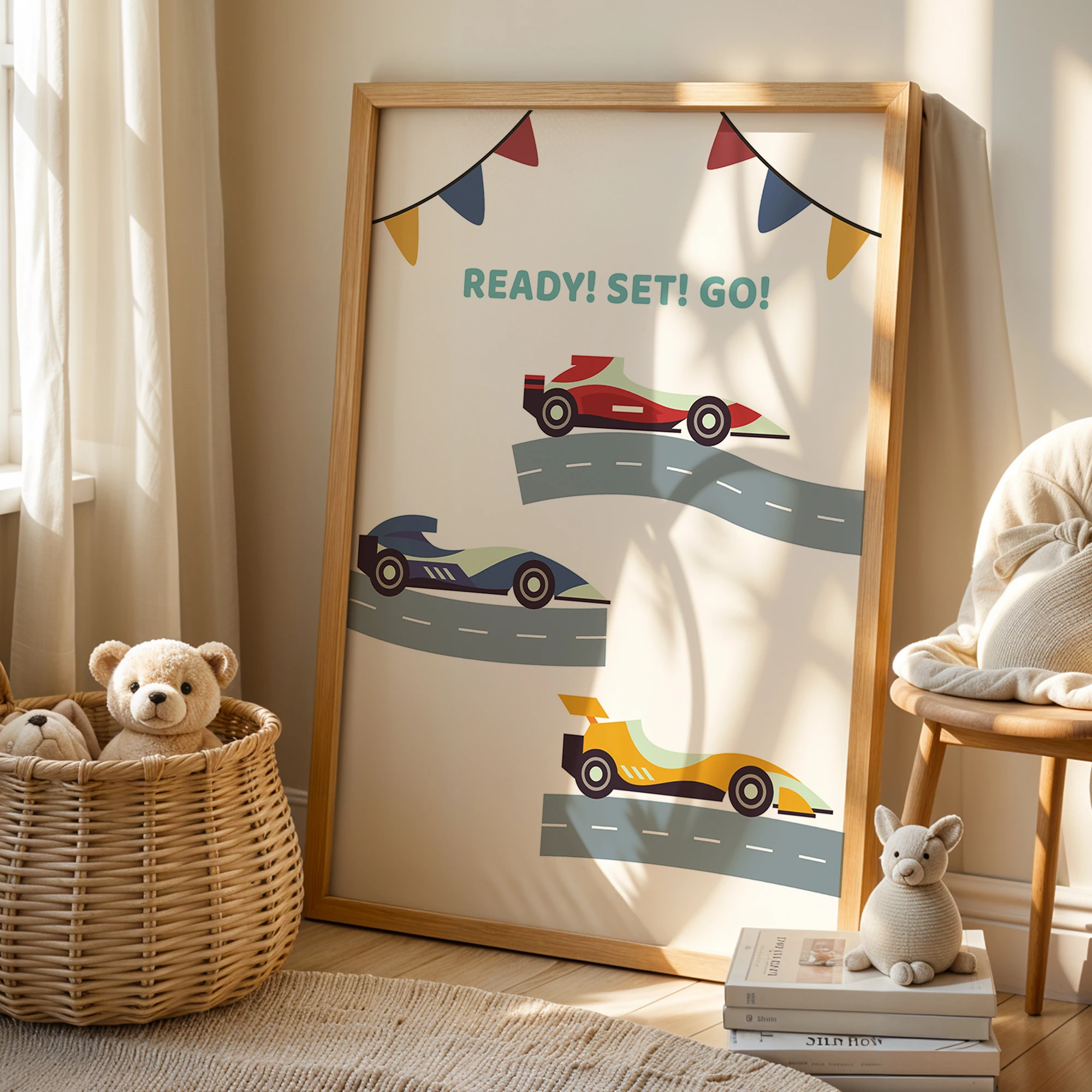 أنا مايك سباق السيارات 3 قطعة اسم شخصي مخصص جدار الفن يطبع قماش اللوحة المشارك صورة لغرفة المعيشة ديكور المنزل #2