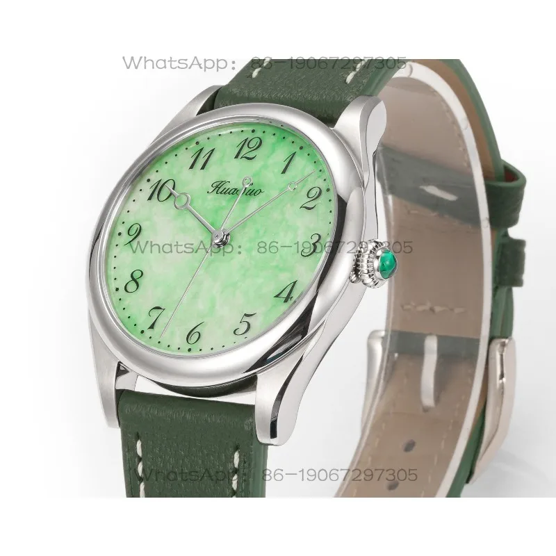 Natural Jadeite Dial Watch Cuiyun Fenghua Bracelet Men's Watch SW200 Movement