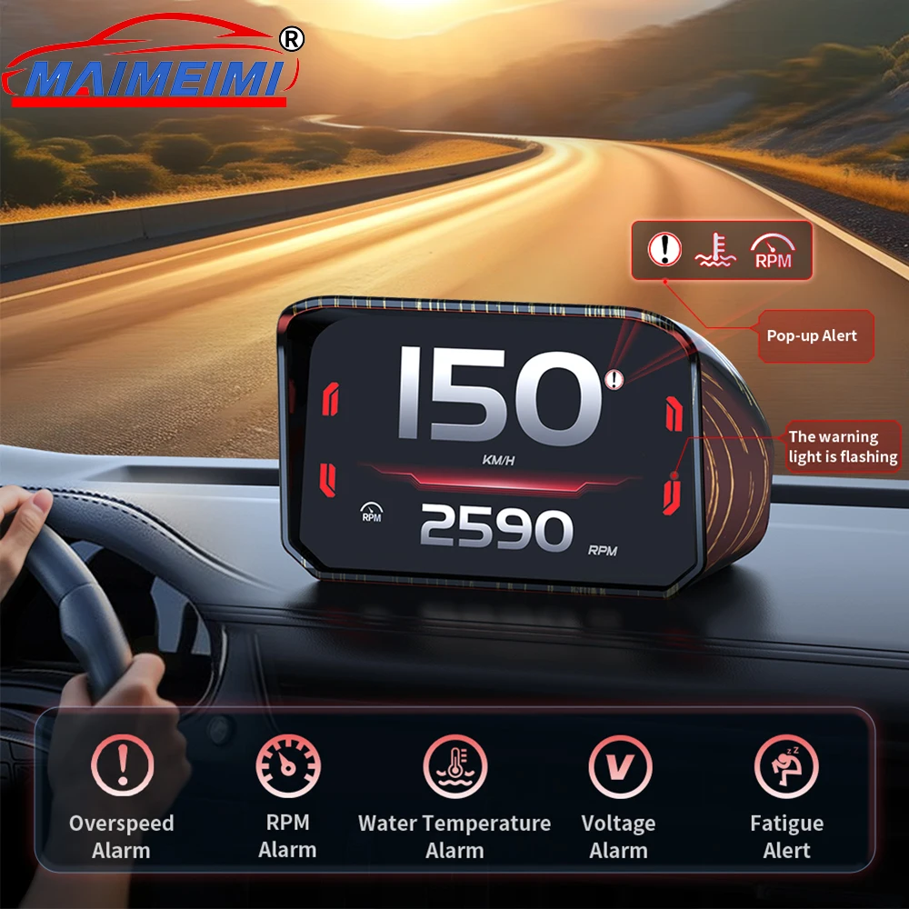 P30 OBD Head Up Display Car Digital Speedometer fatigue Driving Reminder Overspeed Alarm on-board Computer