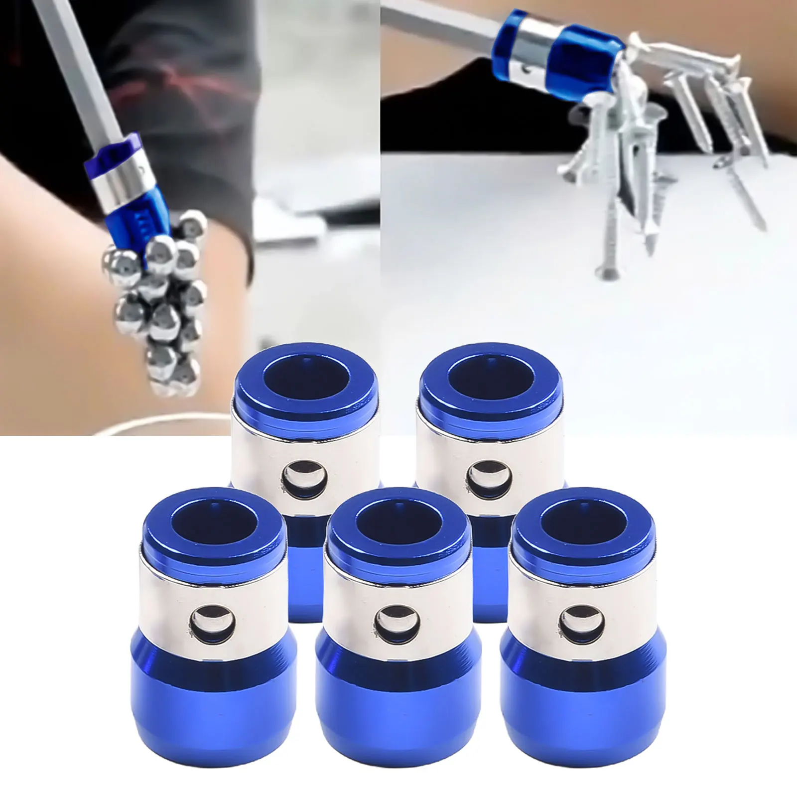 Drill Bit Magnetic Ring Strong 5Pcs/set Tools 6.35 Mm Accessories Alloy Batch Head Coil 1/4 Inch Home Non-slip