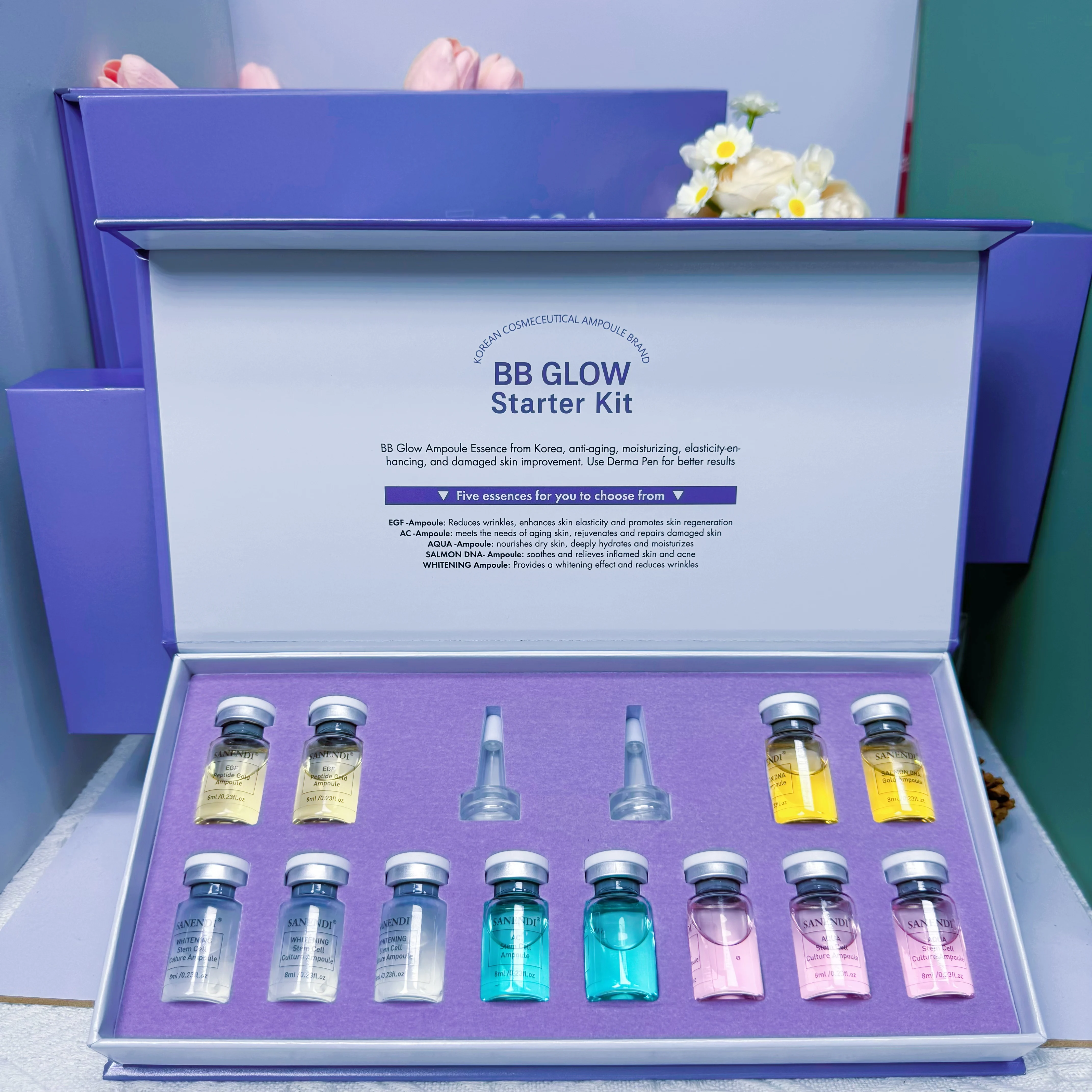 BB Glow Moisturizing Hydrating Facial Skin Care Essence Set Anti-Aging Foundation Liquid Skin Care Solution for Skin Problems