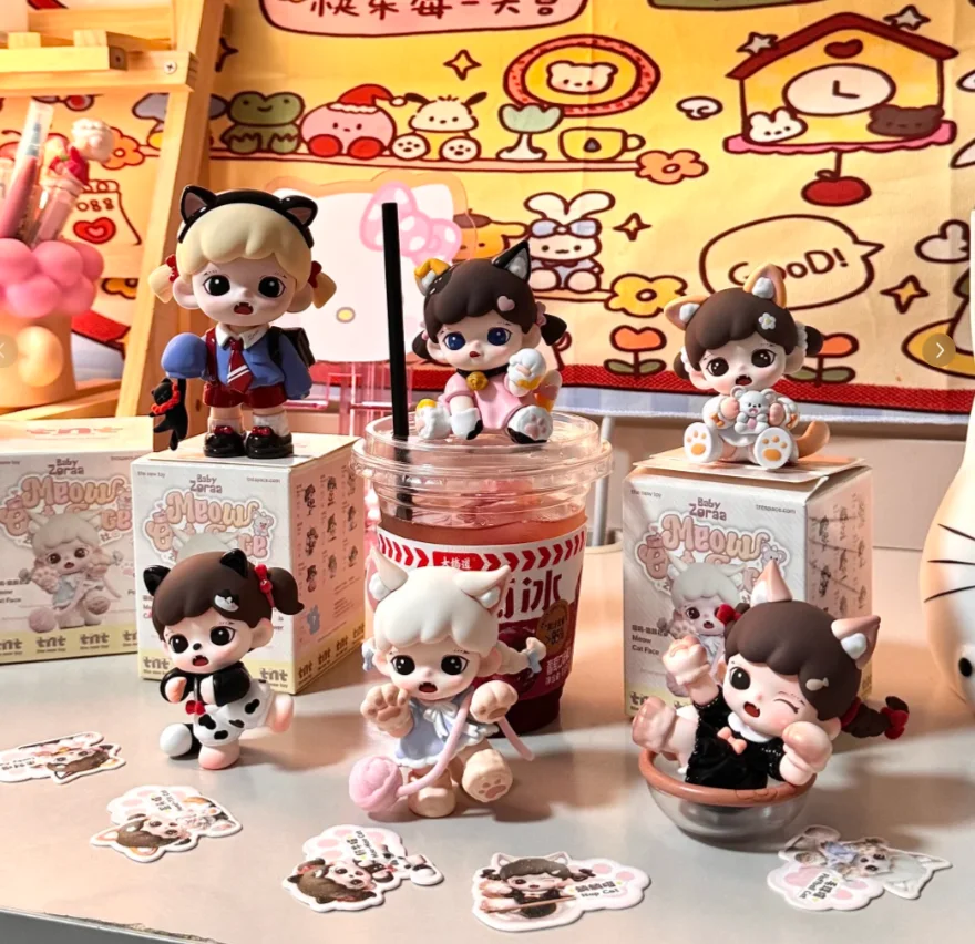 

Genuine Baby Zoraa Meow Eat Face Series Blind Box Cute Mini Figurines Collection Desktop Ornament Fashion Trend Gift