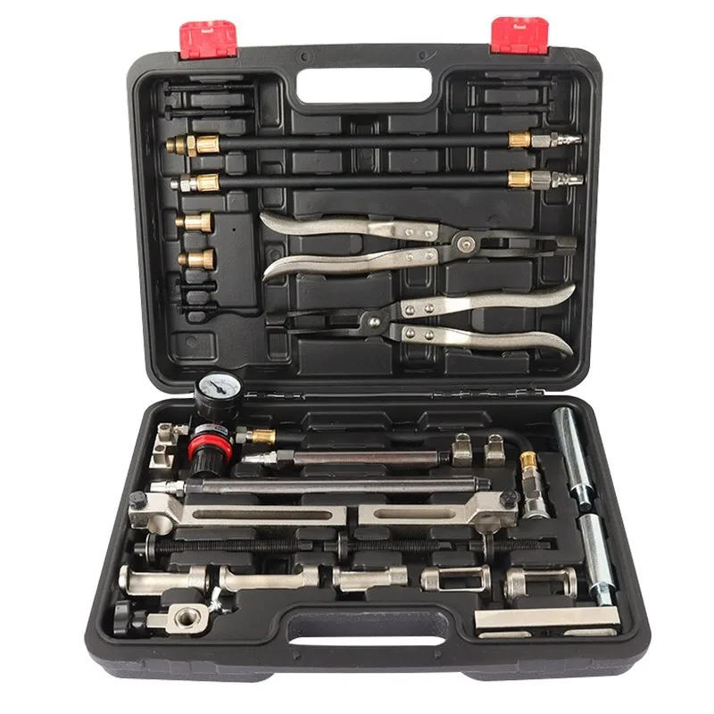 

Valve Spring Compressor Tool Kit, Engine Cylinder Head Remover Installer Compatible with European Vehicles